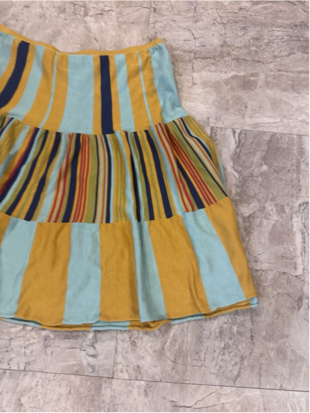 Double D Ranch Striped Cotton Knit Midi Flare Skirt Sz Medium Western Aztec Boho